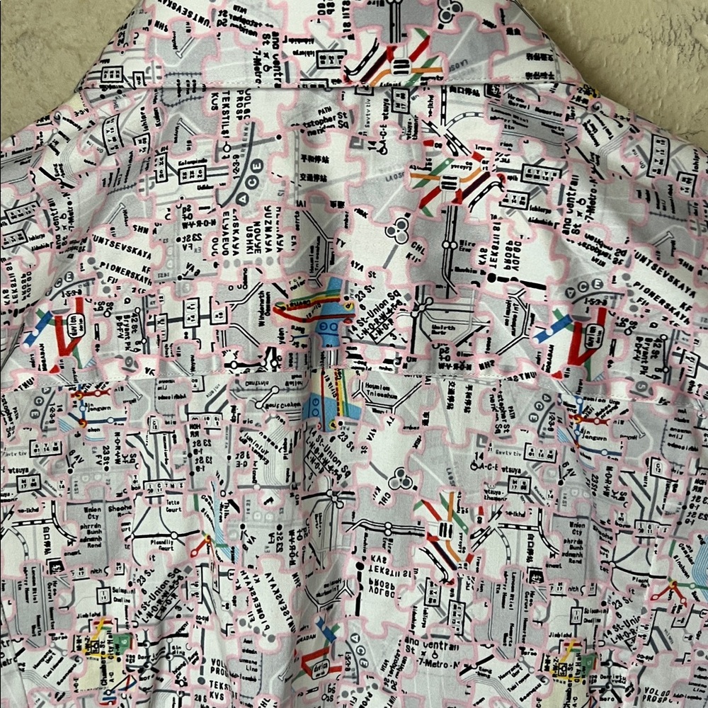 Robert Graham collared map button down shirt - image 9